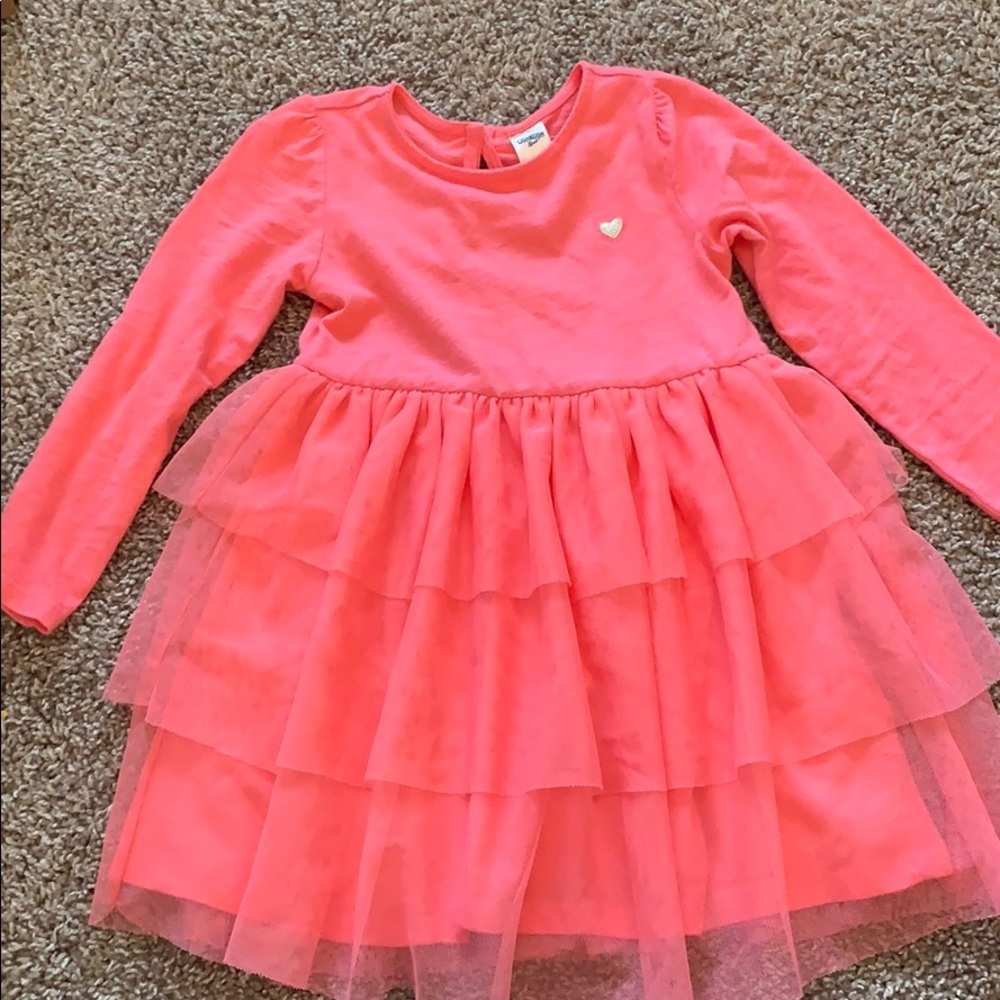 Pink ruffle tulle dress